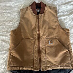 Mens Large-Tall Duck Vest w/ Ribbed Collar